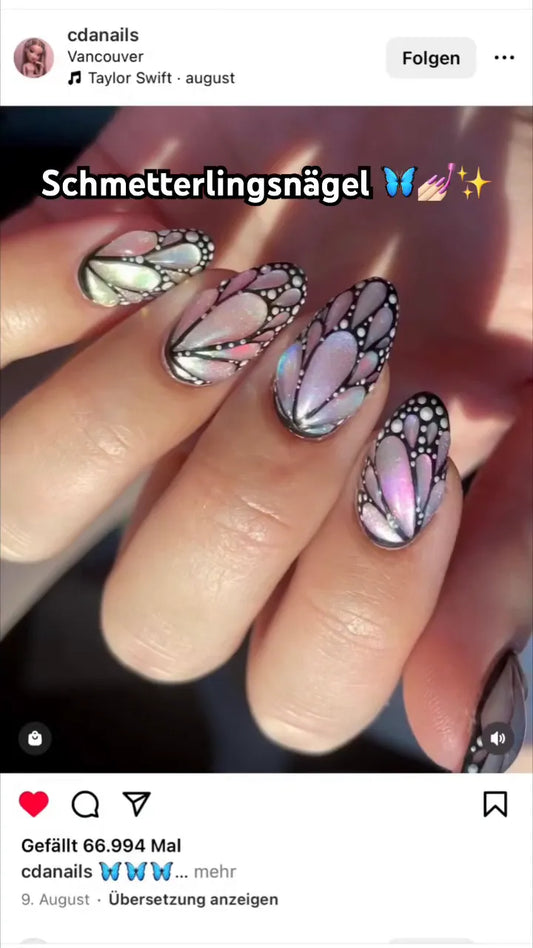 Mandeltipps und pinker Nagellack