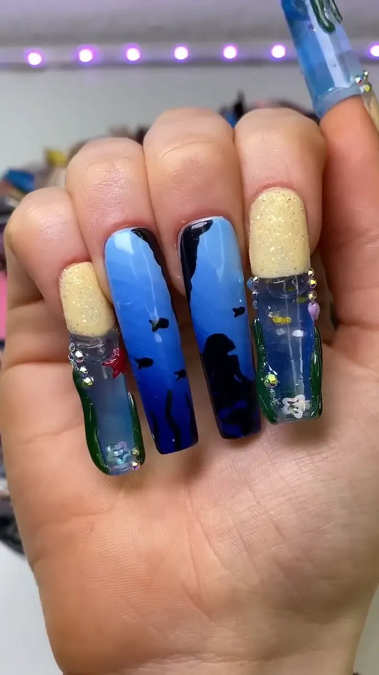 Arielle die Meerjungfrau Aquarium Nägel