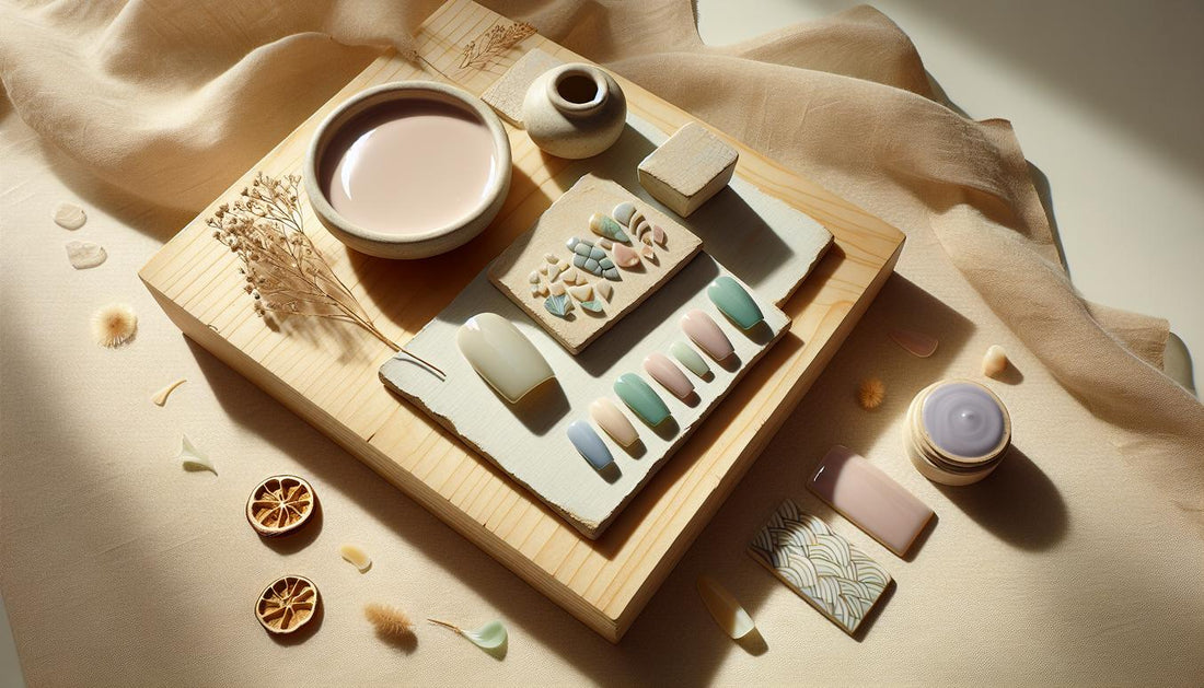 Nahaufnahme: drei kurze Gelnägel (short square, short almond, short coffin) in Lavendel, Mint und Pfirsich mit feinen Neon-Akzenten auf hellem Holz. kurze gelnägel sommer 2025